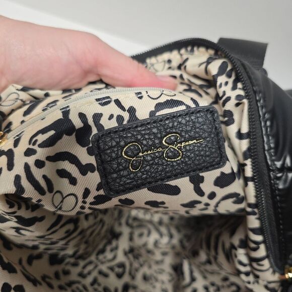 Jessica Simpson Natalie Black Weekender Duffel Travel Bag - Picture 4 of 9